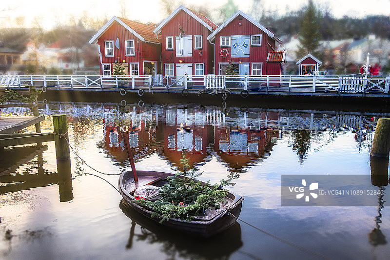 瑞典西海岸的沿海小屋图片素材
