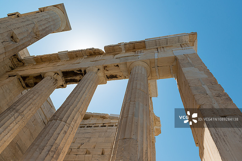 雅典卫城的 Propylaea图片素材