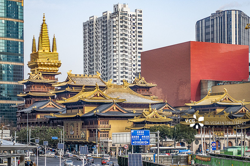 上海静安寺图片素材