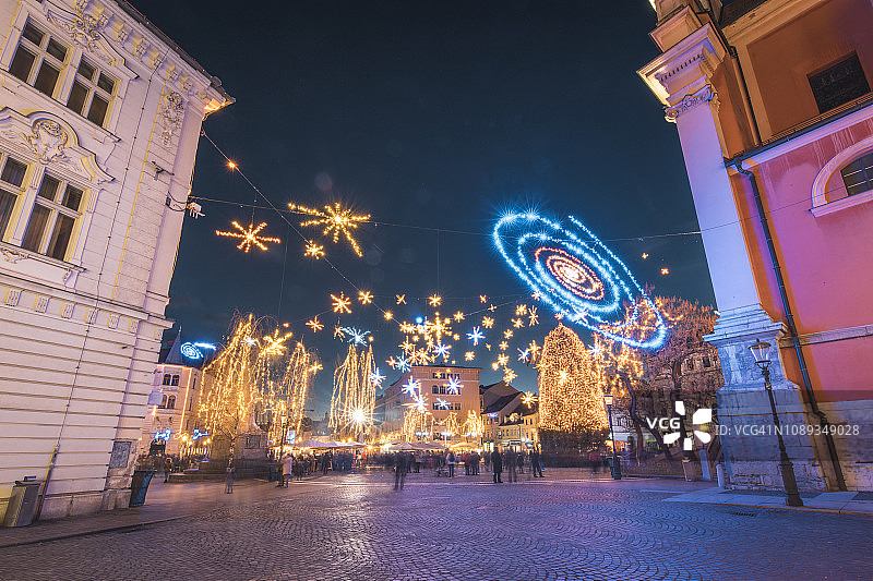 斯洛文尼亚卢布尔雅那的圣诞节图片素材