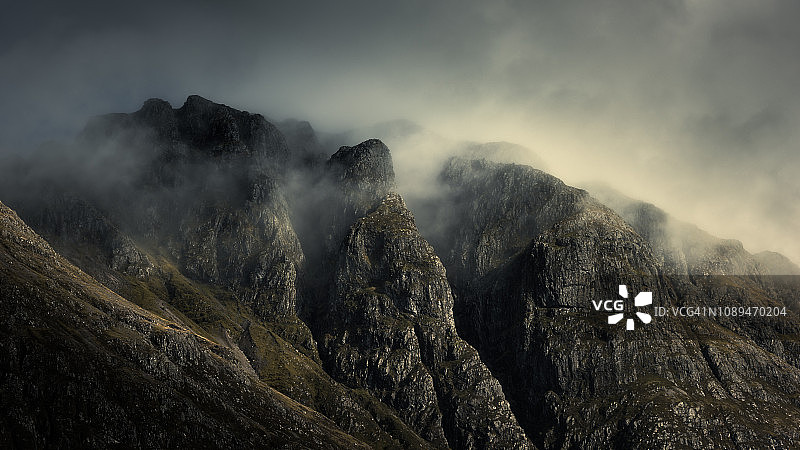 苏格兰格伦科的Aonach Eagach山脊图片素材