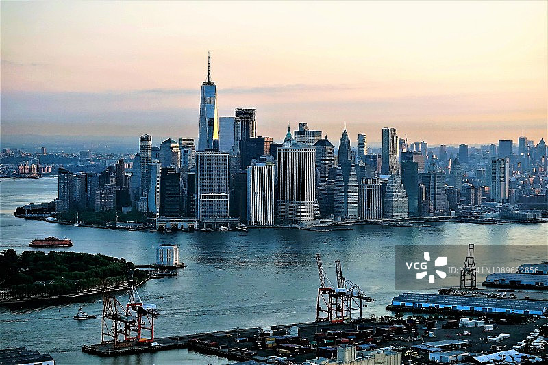曼哈顿日出图片素材