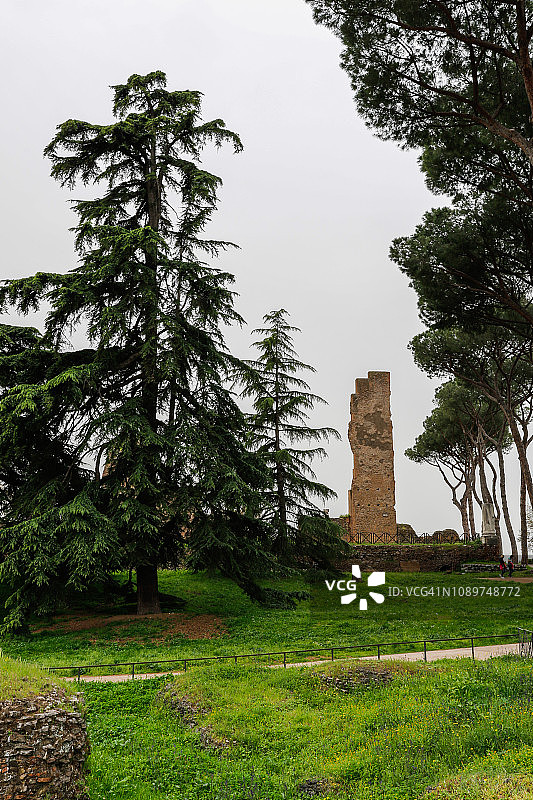 意大利罗马帕拉蒂尼山的罗马遗址图片素材