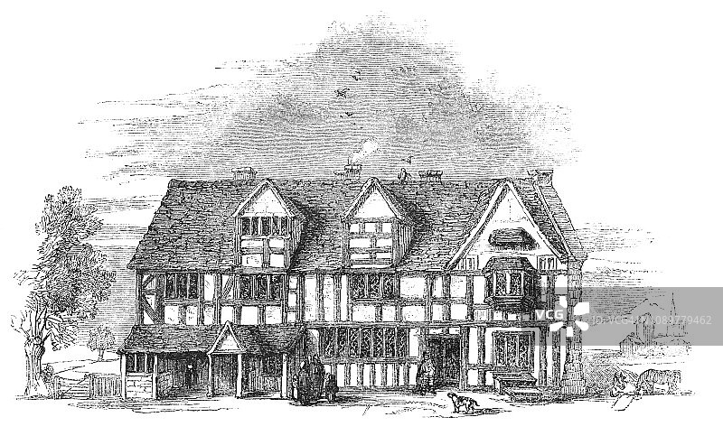 英格兰斯特拉特福的莎士比亚出生地图片素材