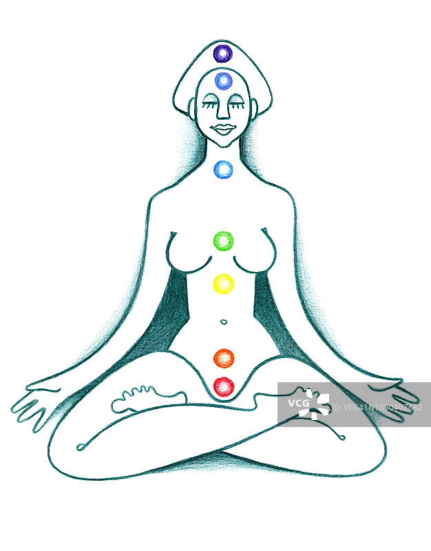 莲花坐姿的女人图片素材