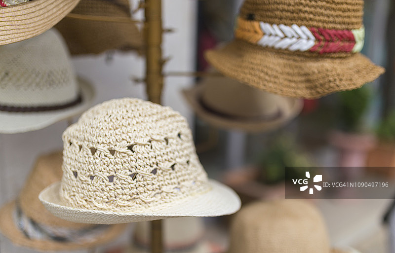 帽子摊位（马略卡岛，西班牙）图片素材