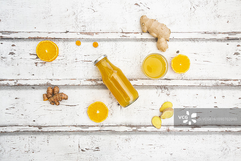 橙子姜黄饮料图片素材