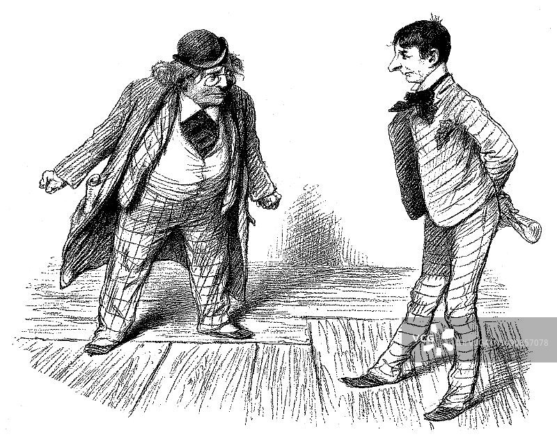 两名演员在剧院表演 - 1896年图片素材