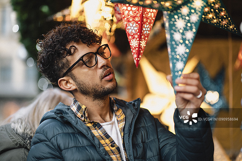 购买圣诞市场星灯图片素材