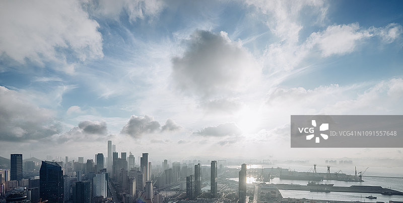 海港城天际线全景图片素材