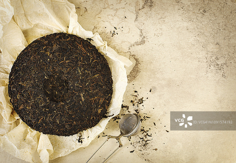 中国茶：普洱茶饼图片素材