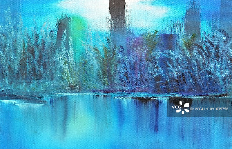 抽象景观当代艺术绘画图片素材