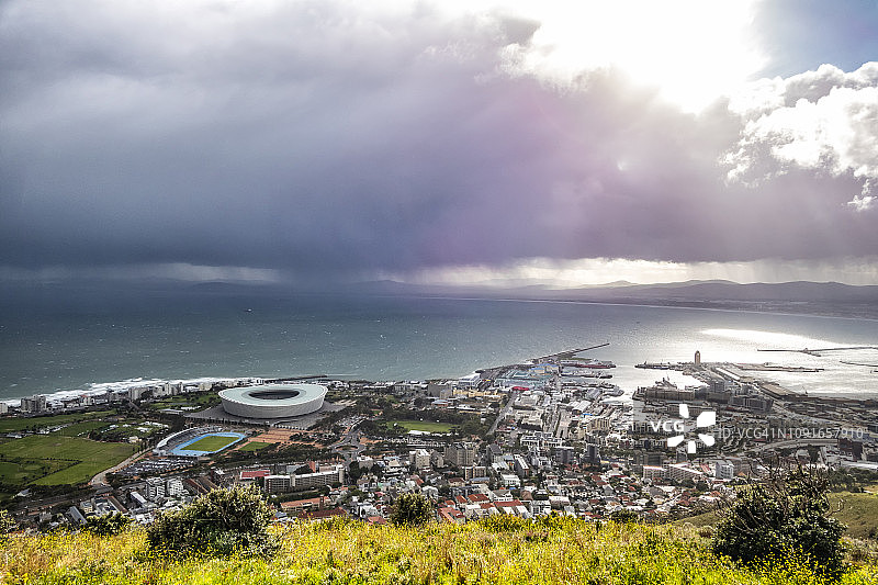 南非开普敦鸟瞰图图片素材