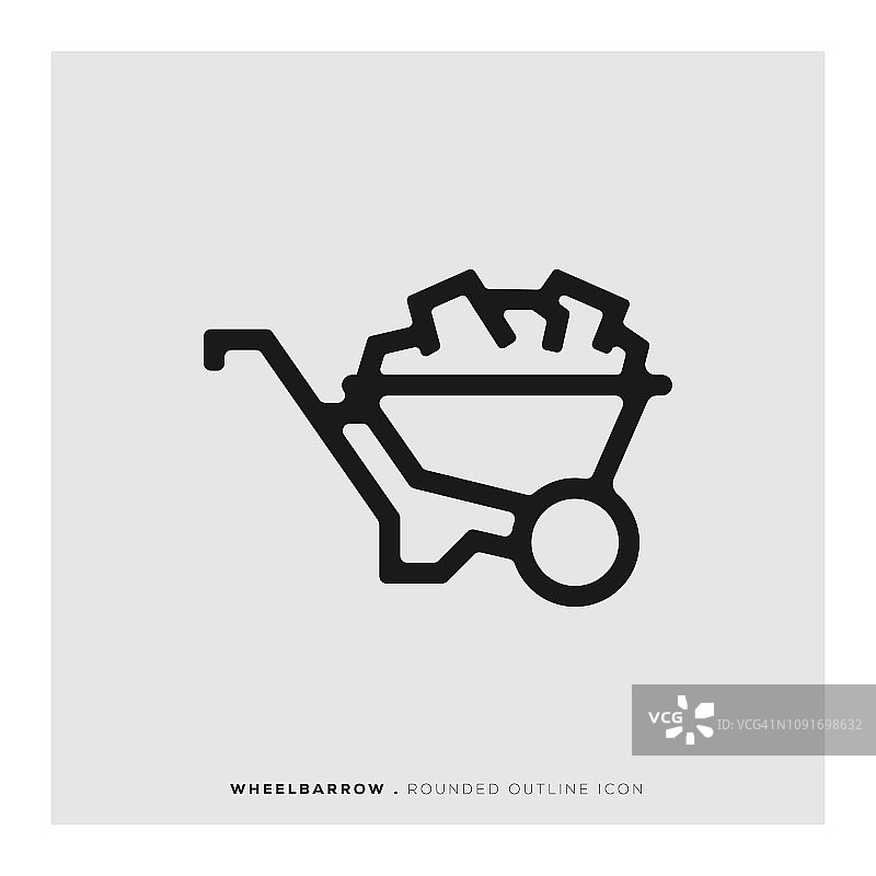 轮式手推车圆形线条图标图片素材