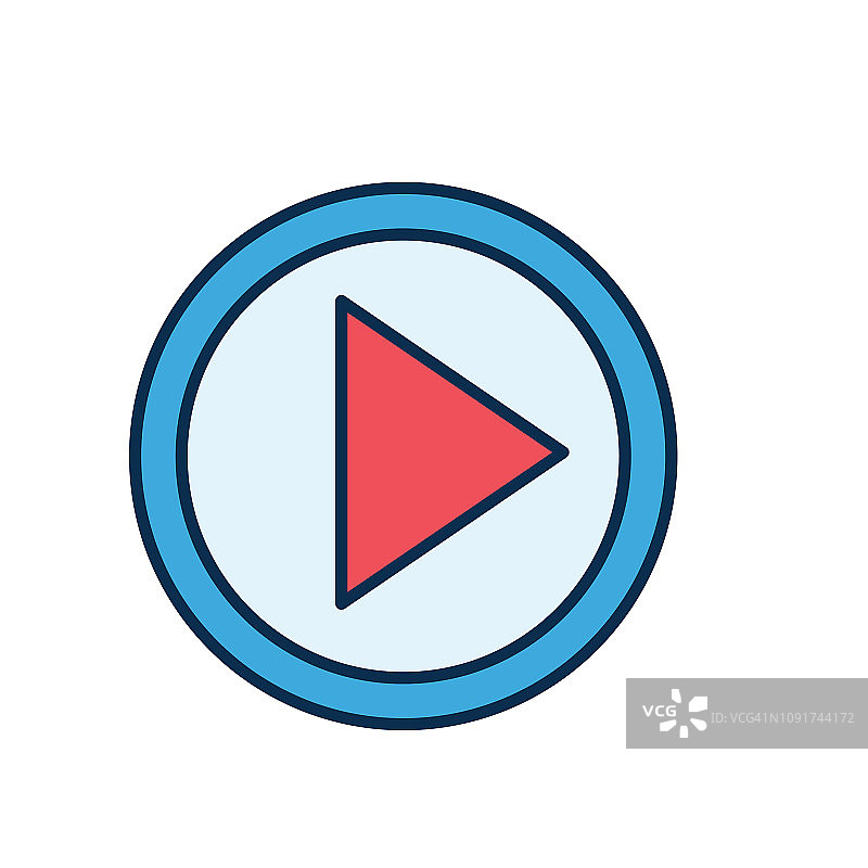 细线风格网页用户界面播放图标图片素材