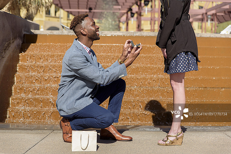 男人准备向女人求婚图片素材