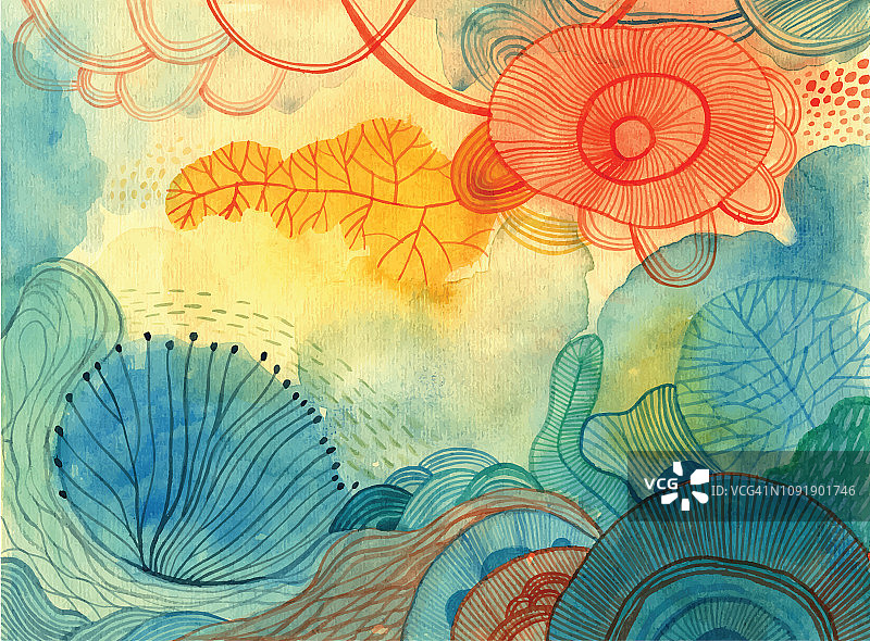 水彩涂鸦背景图片素材