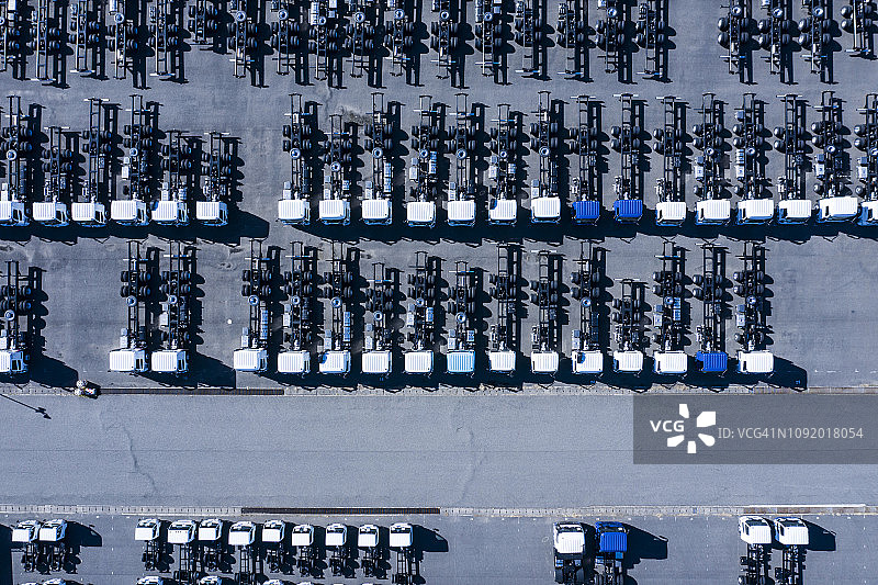 施工中的卡车（俯视视角）图片素材