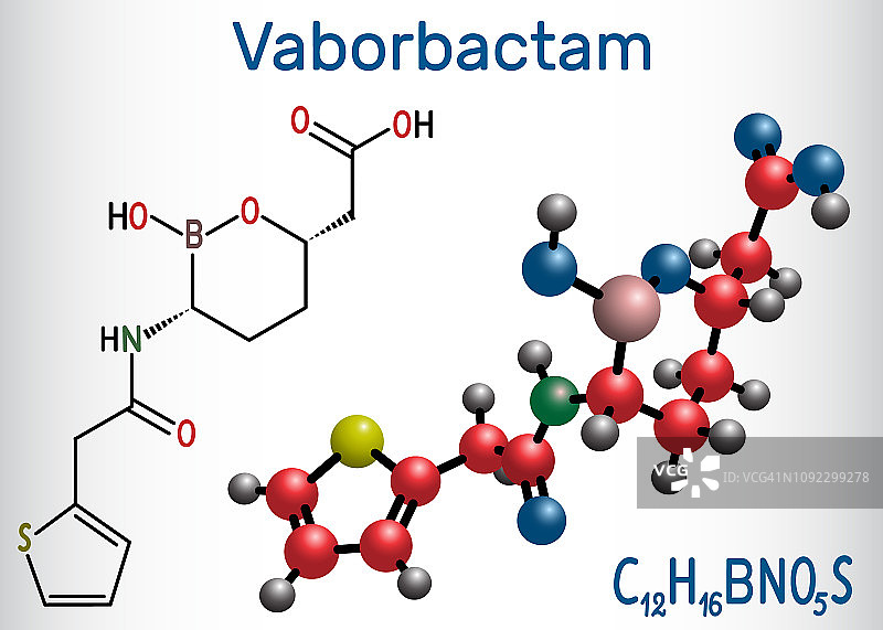 瓦博巴坦药物分子与结构式图片素材