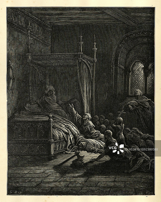 十字军东征史：富尔克·内拉受到幻影的攻击图片素材