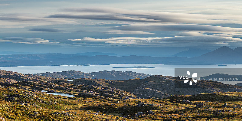 英国苏格兰卡伦湖的日落图片素材