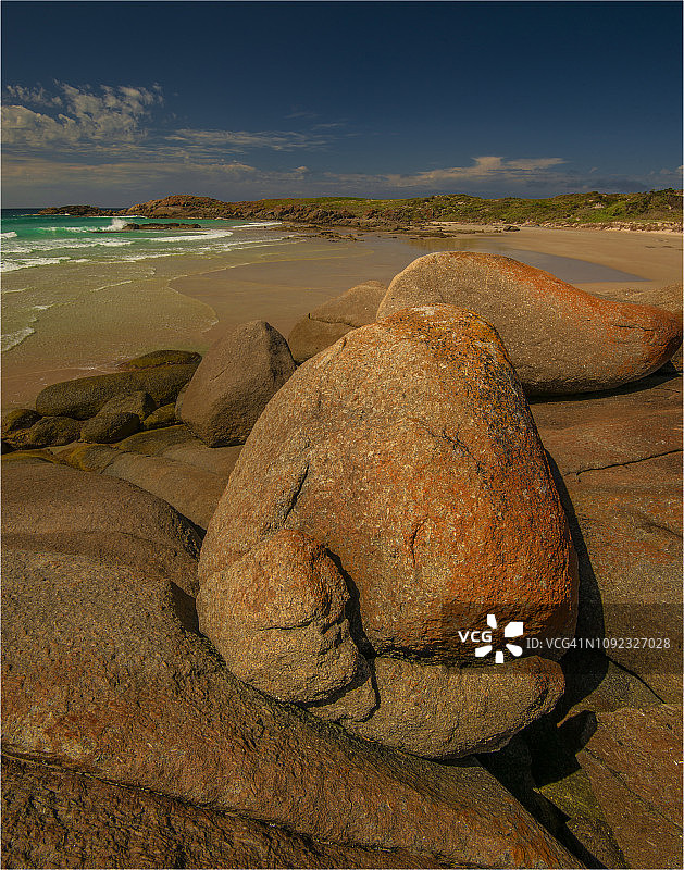 塔斯马尼亚金岛失望湾咆哮的四十度狂野海岸线图片素材