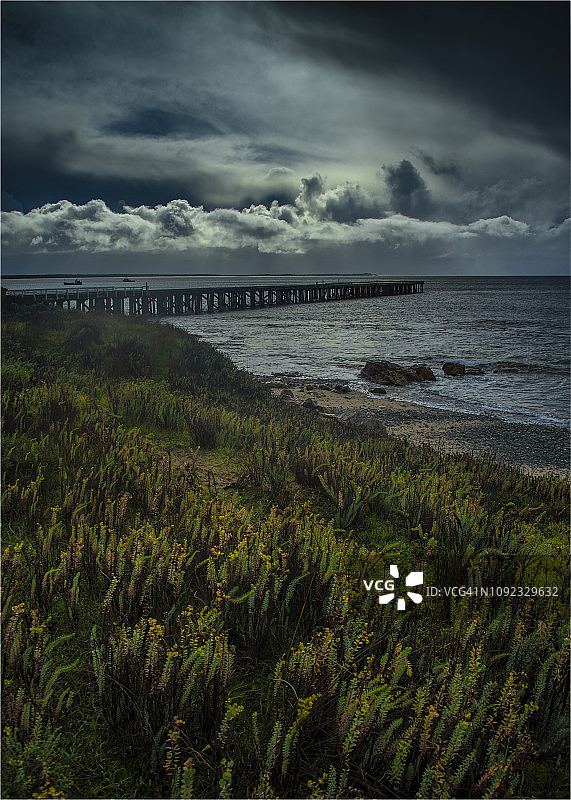 塔斯马尼亚巴斯海峡金岛狂野崎岖的海岸线图片素材