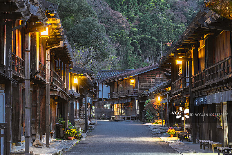 日本木曾谷妻笼宿驿站图片素材