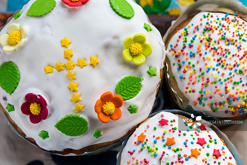 传统斯拉夫复活节蛋糕图片素材