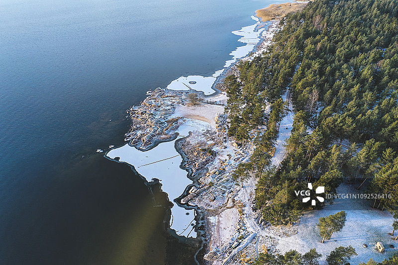 瑞典卡尔斯塔德冬季风光图片素材