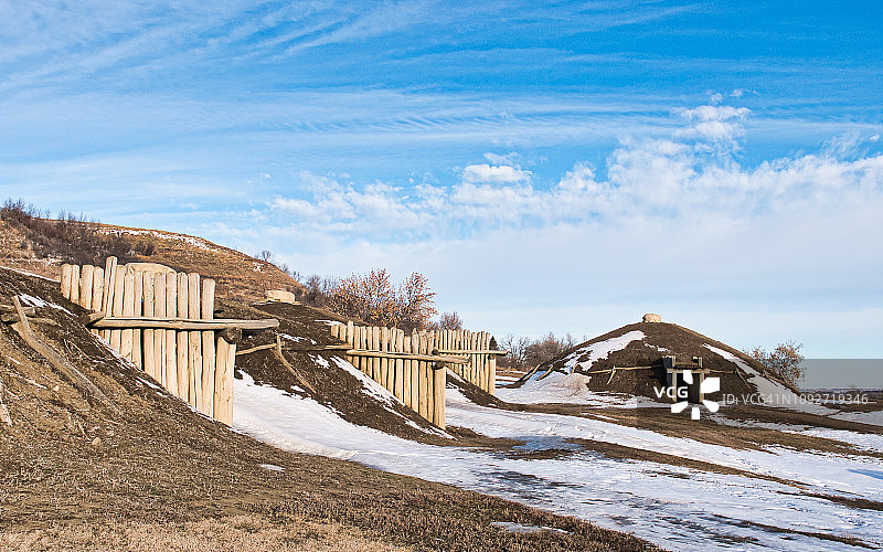 曼丹印第安村落图片素材