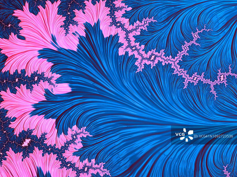 粉蓝迷幻分形花瓣背景图片素材