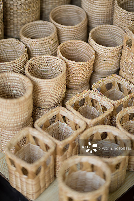 竹制自制厨房仓库图片素材