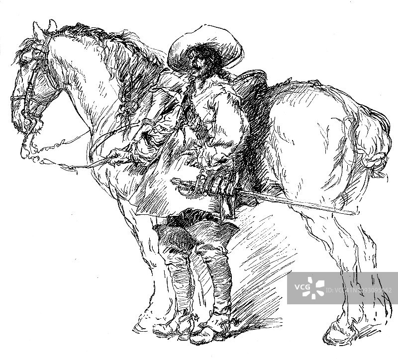 来自德国的雇佣兵，被称为兰斯克内希特，龙骑兵图片素材