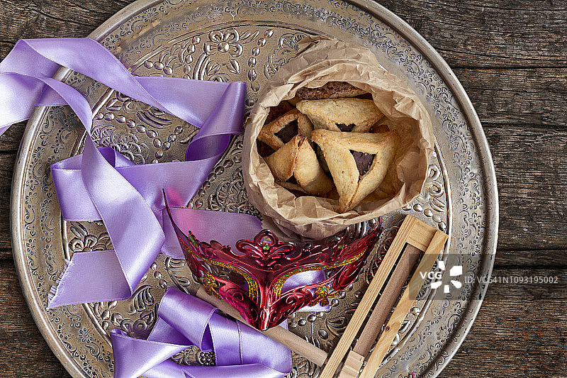 犹太哈曼塔申自制饼干或曲奇图片素材