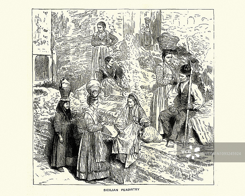 19世纪意大利的西西里农民图片素材