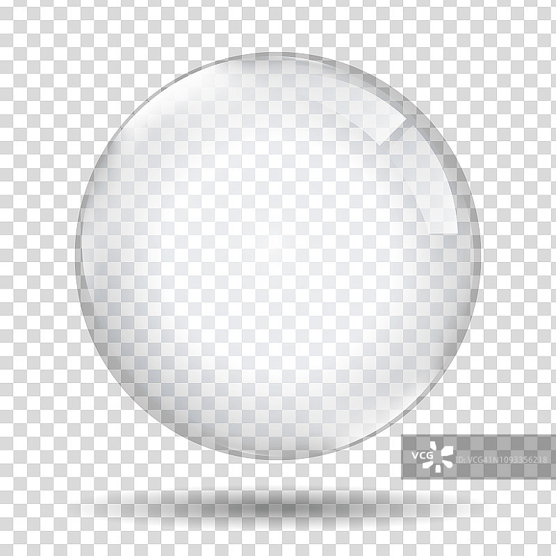 透明玻璃白色珍珠水泡光泽球体设计元素图片素材
