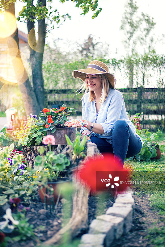 女人种花图片素材