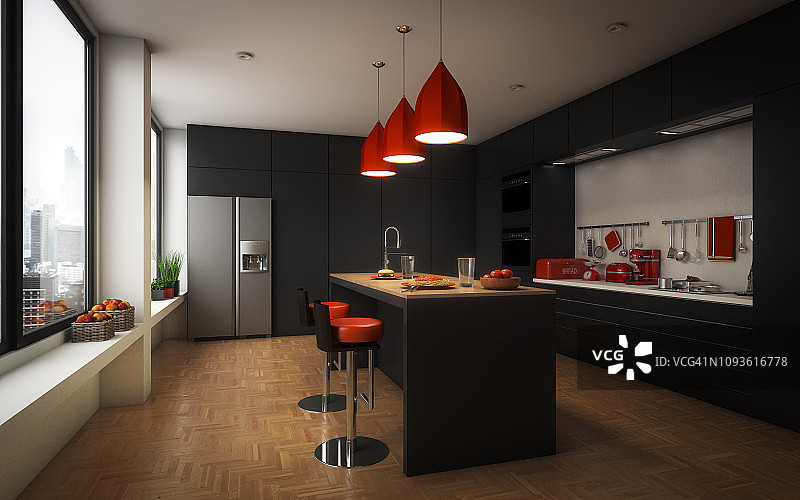 现代家装厨房图片素材