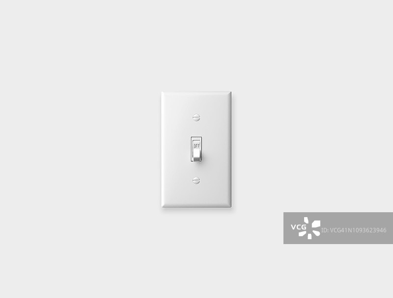 白色背景上的关闭的电灯开关图片素材