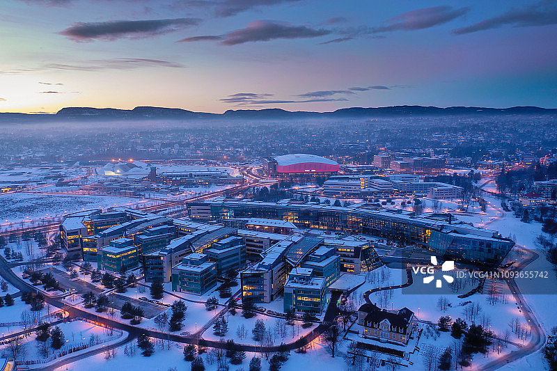 挪威福尔内布（奥斯陆）的鸟瞰图图片素材