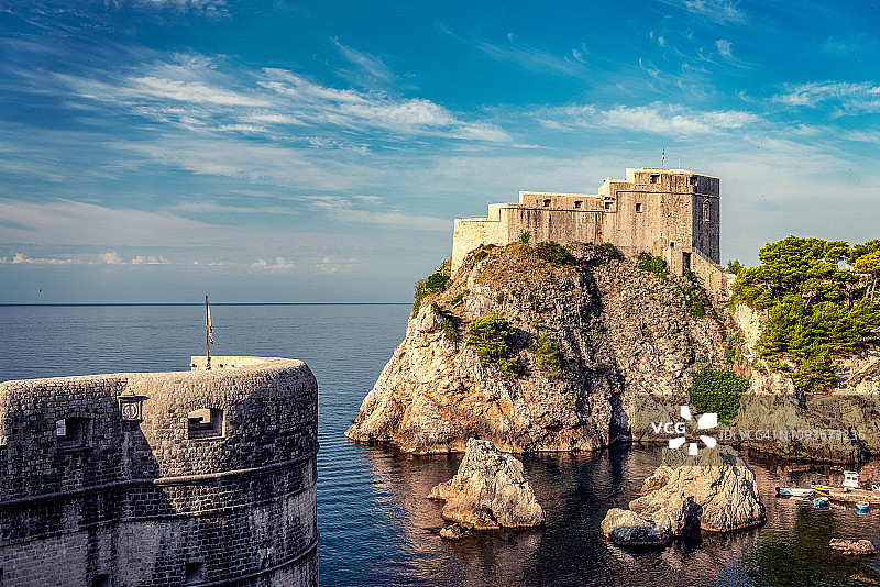 克罗地亚亚得里亚海杜布罗夫尼克要塞洛夫里耶纳克图片素材