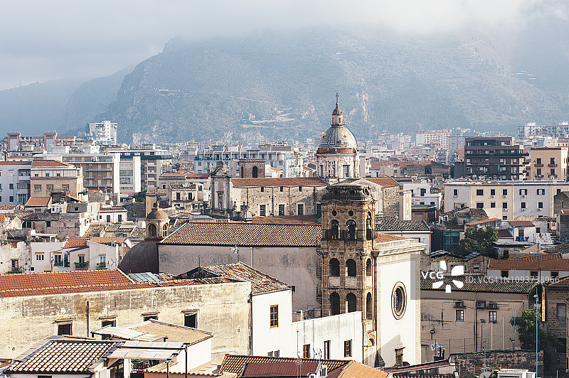 巴勒莫城市屋顶鸟瞰图图片素材