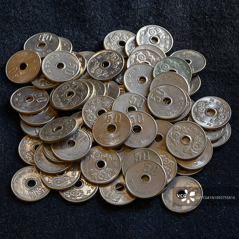 50日元硬币图片素材