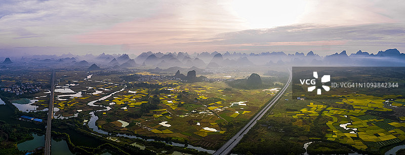 中国广西桂林灵川会仙湿地公园图片素材