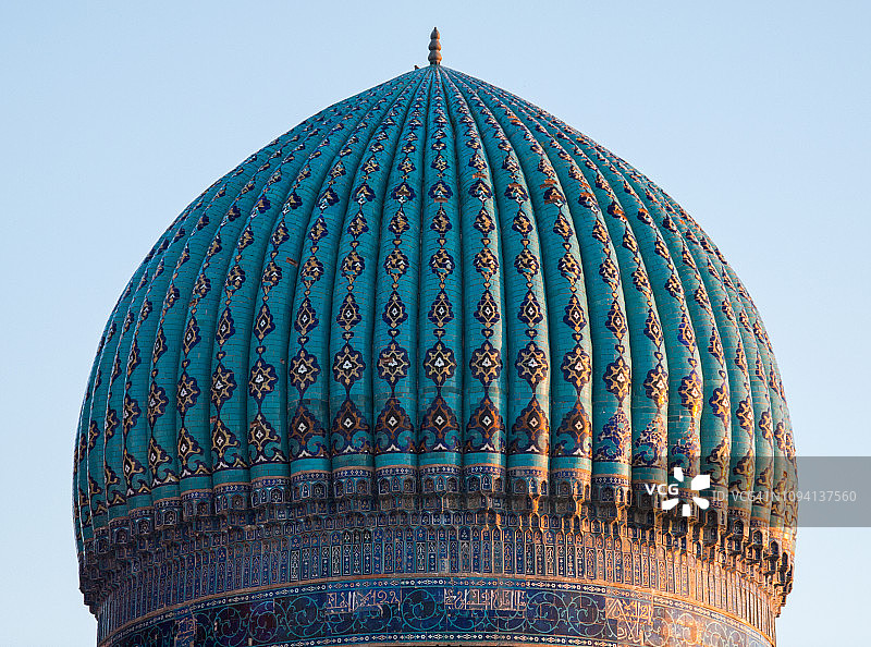 土耳斯坦市霍贾·艾哈迈德·亚萨维陵墓的较小（北部）穹顶，哈萨克斯坦图片素材