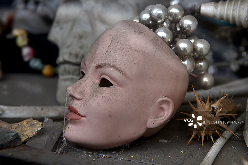 美国亚利桑那州比斯比的头骨图片素材