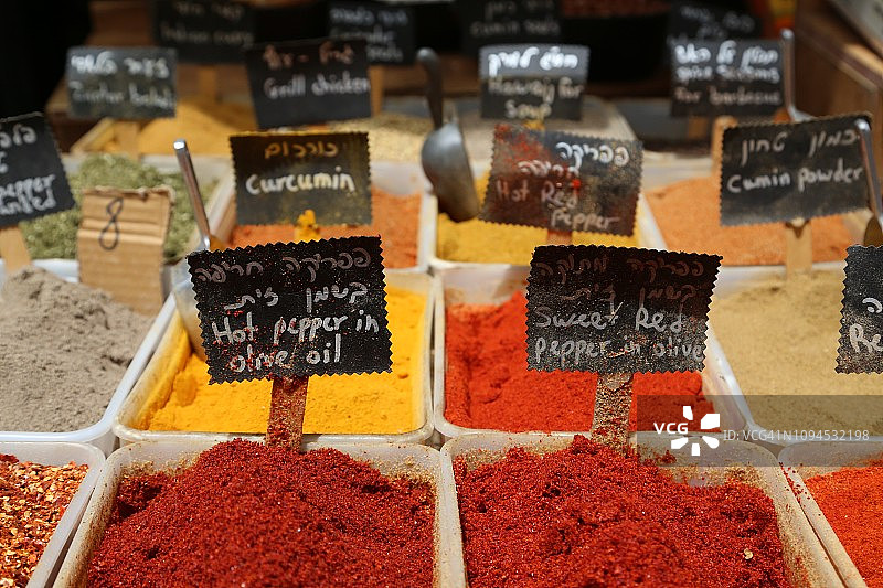 卡梅尔市场的蔬菜摊位图片素材