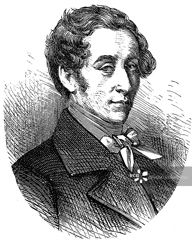 德国作曲家卡尔·马利亚·冯·韦伯（1786-1826）的人物肖像图片素材