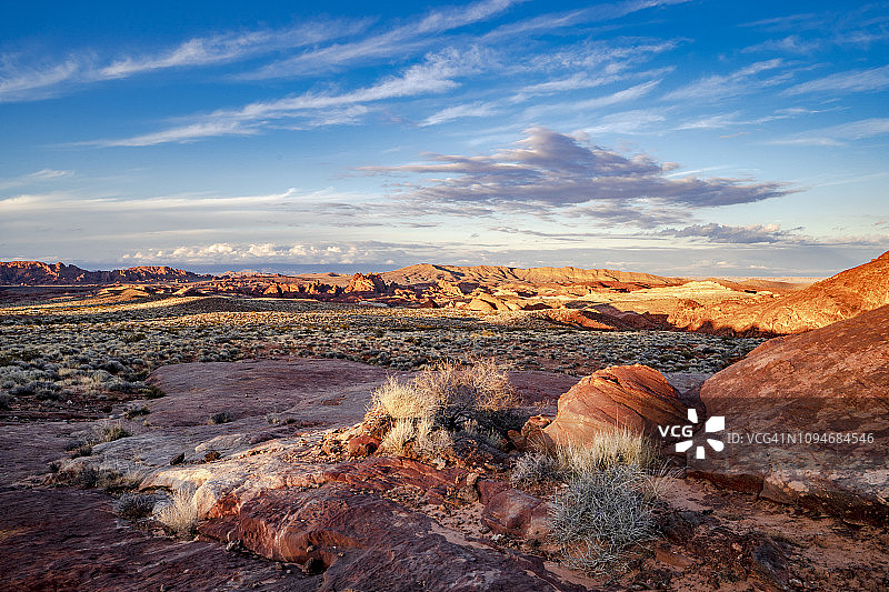 莫哈韦沙漠的日落图片素材